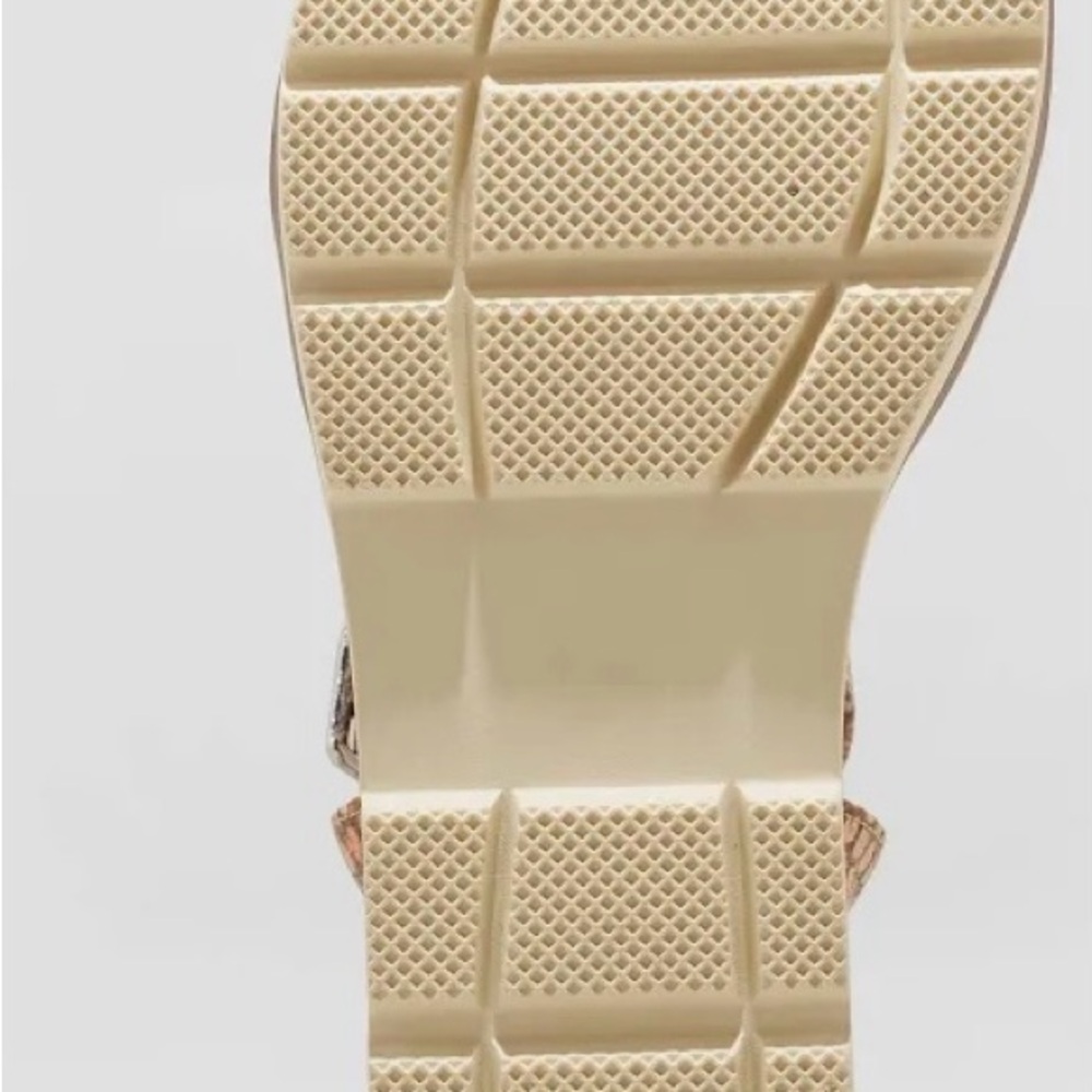 A New Day Tan and Cream Wedge Sandals with Cork Heel - Picture 3 of 7